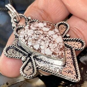 Detailed Ribbon Like WildHorse Jasper Pendant 2 1/4”
